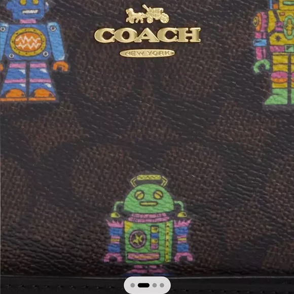 Coach Cosmic Coach Long Zip Around Wallet In Signature Canvas With Robot Print - Picture 5 of 8